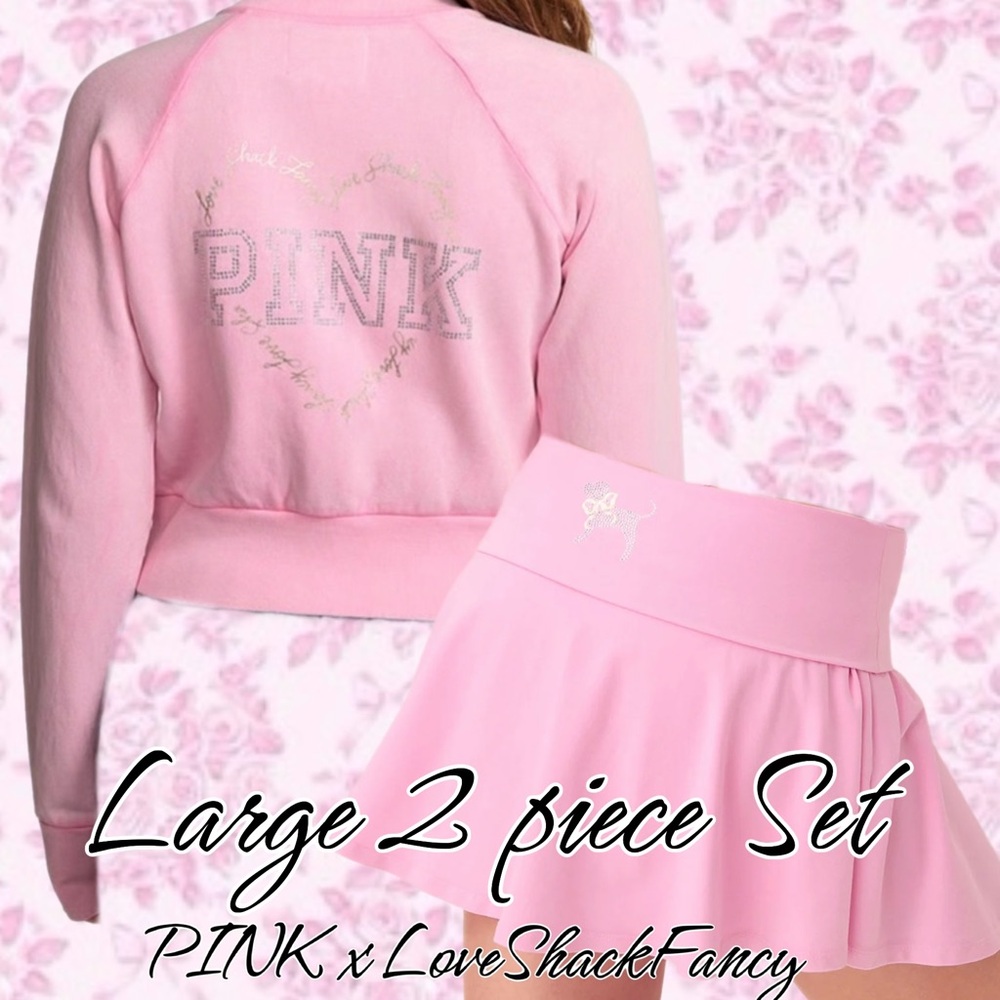 PINK x LoveShackFancy Jacket and Skirt Set Size Large